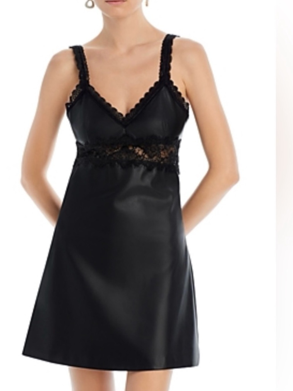 Fore Faux Leather Slip Dress Sz XL